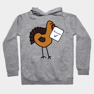 Funny Thanksgiving Turkey with Vaccinated Sign Hoodie